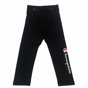 Champion pantalone sportivo da ragazza con logo sulla gamba Leggings American 404769 KK001 nero Slip Resistant Light and Cozy