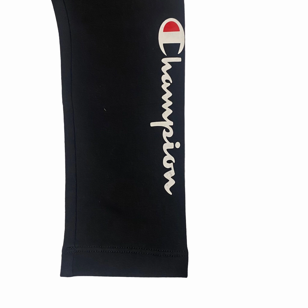 Champion pantalone sportivo da ragazza con logo sulla gamba Leggings American 404769 KK001 nero Corduroy texture