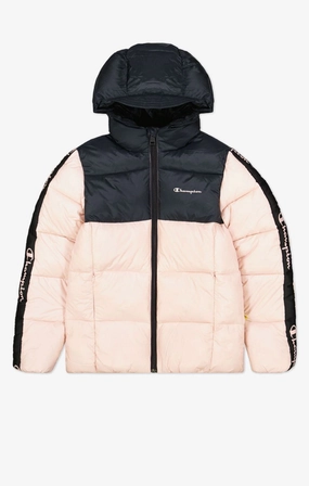 Insulated Interior Stylish Champion Piumino con cappuccio da ragazza 404518 PS075 SFP/NBK pink-black
