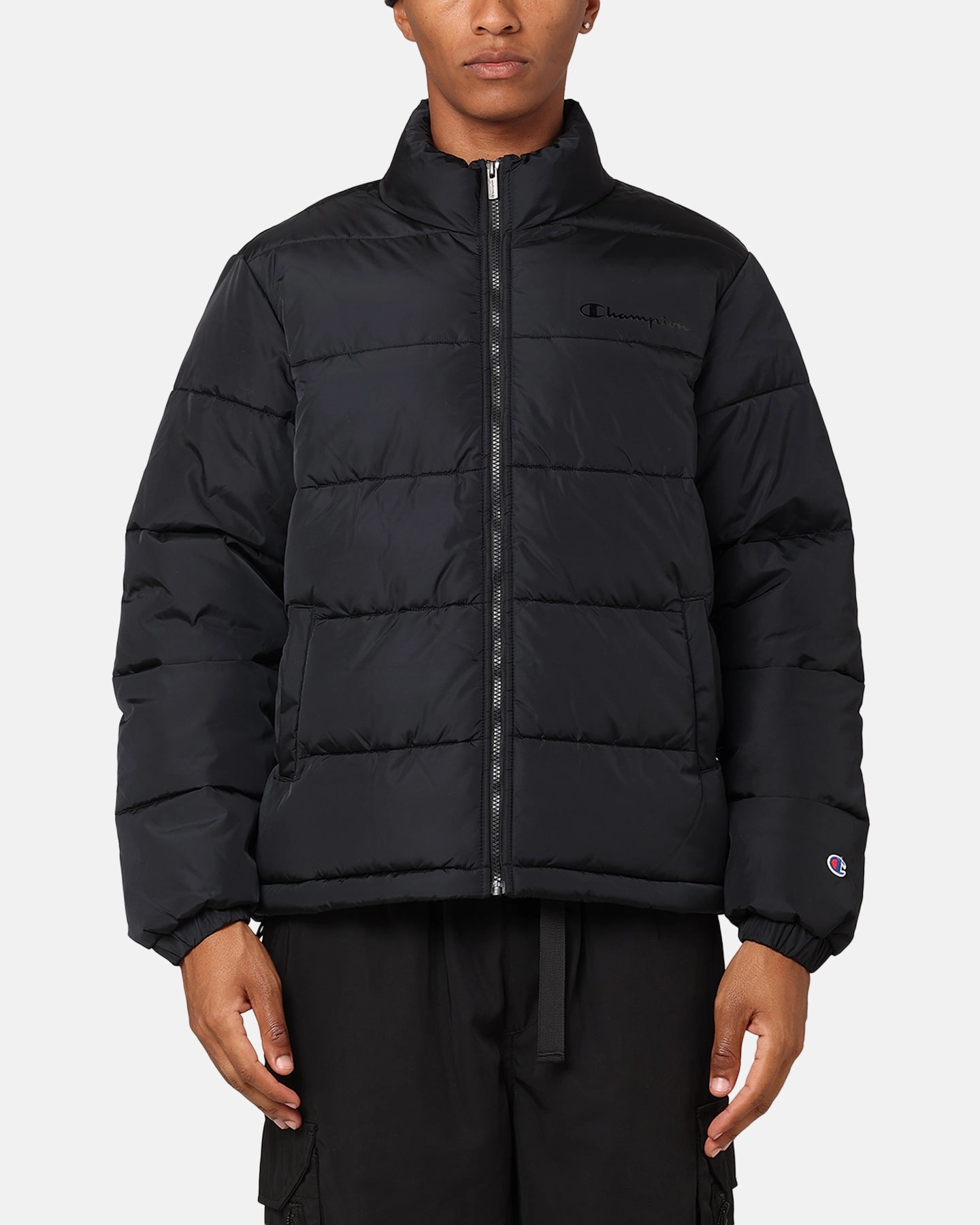 discounted Lightweight Fit Champion Rochester Padded Puffer Black