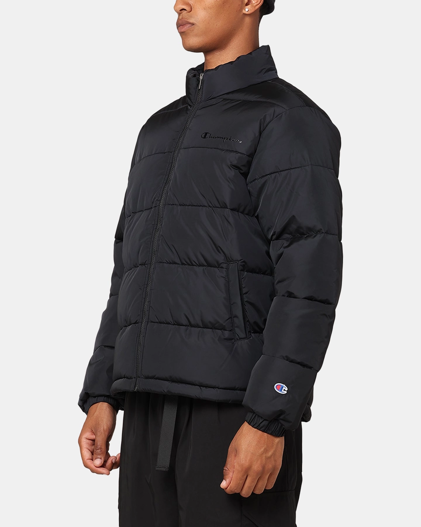 Champion Rochester Padded Puffer Black Casual Layer Secure Storage Compartments