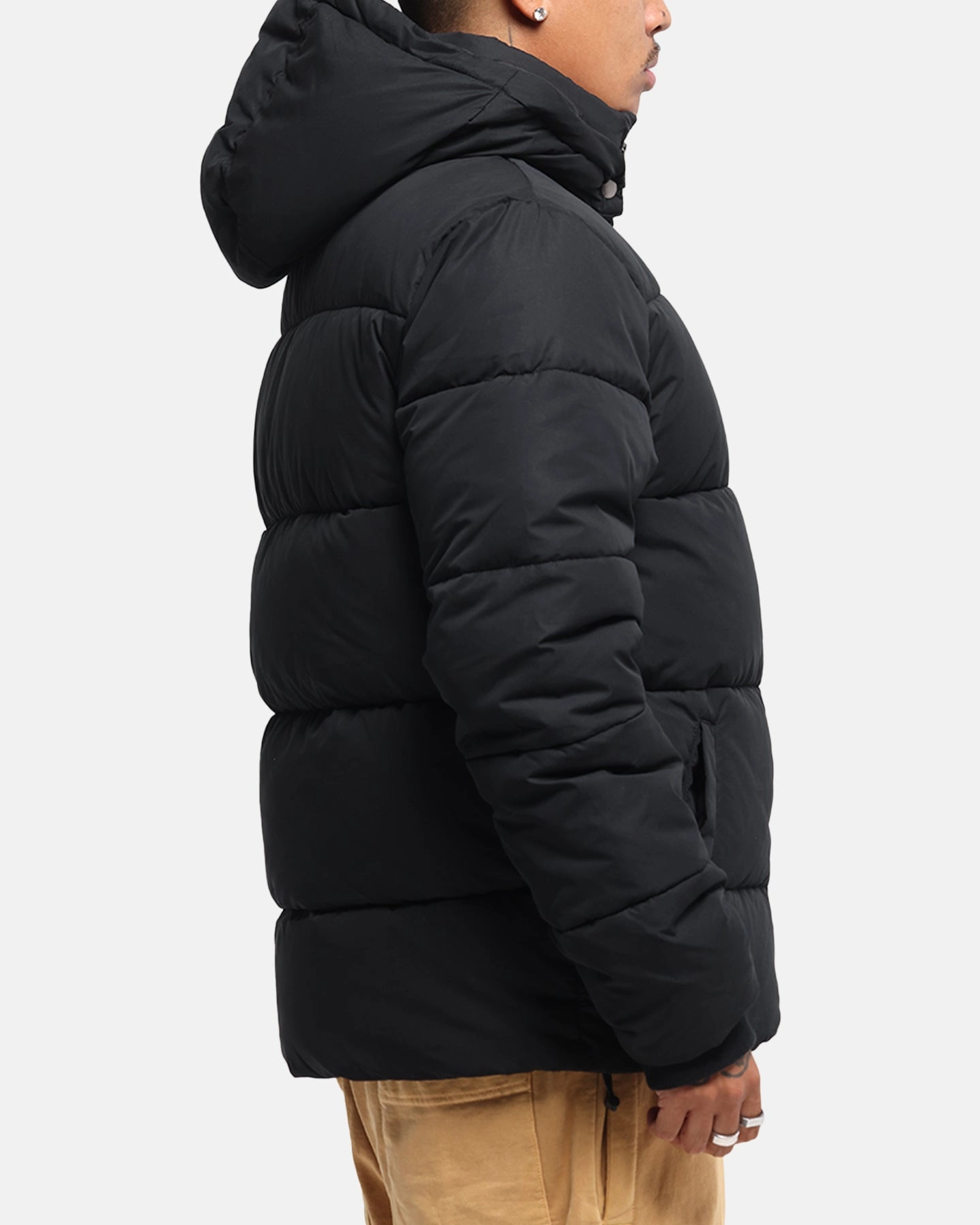 Abrasion Resistant Material Champion Rochester Puffer Jacket Black/Gold