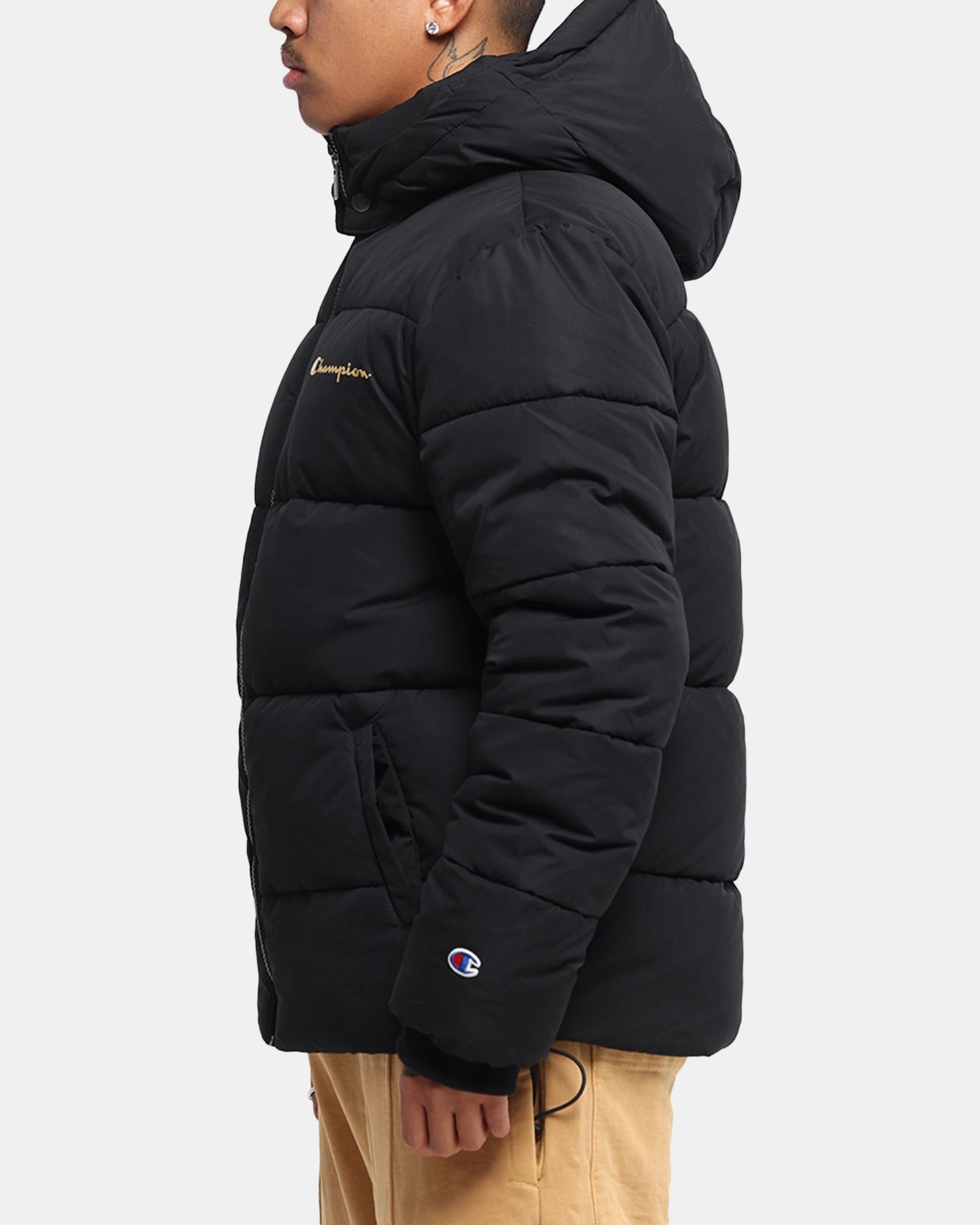 Champion Rochester Puffer Jacket Black/Gold beach bonfire Breathable fabric
