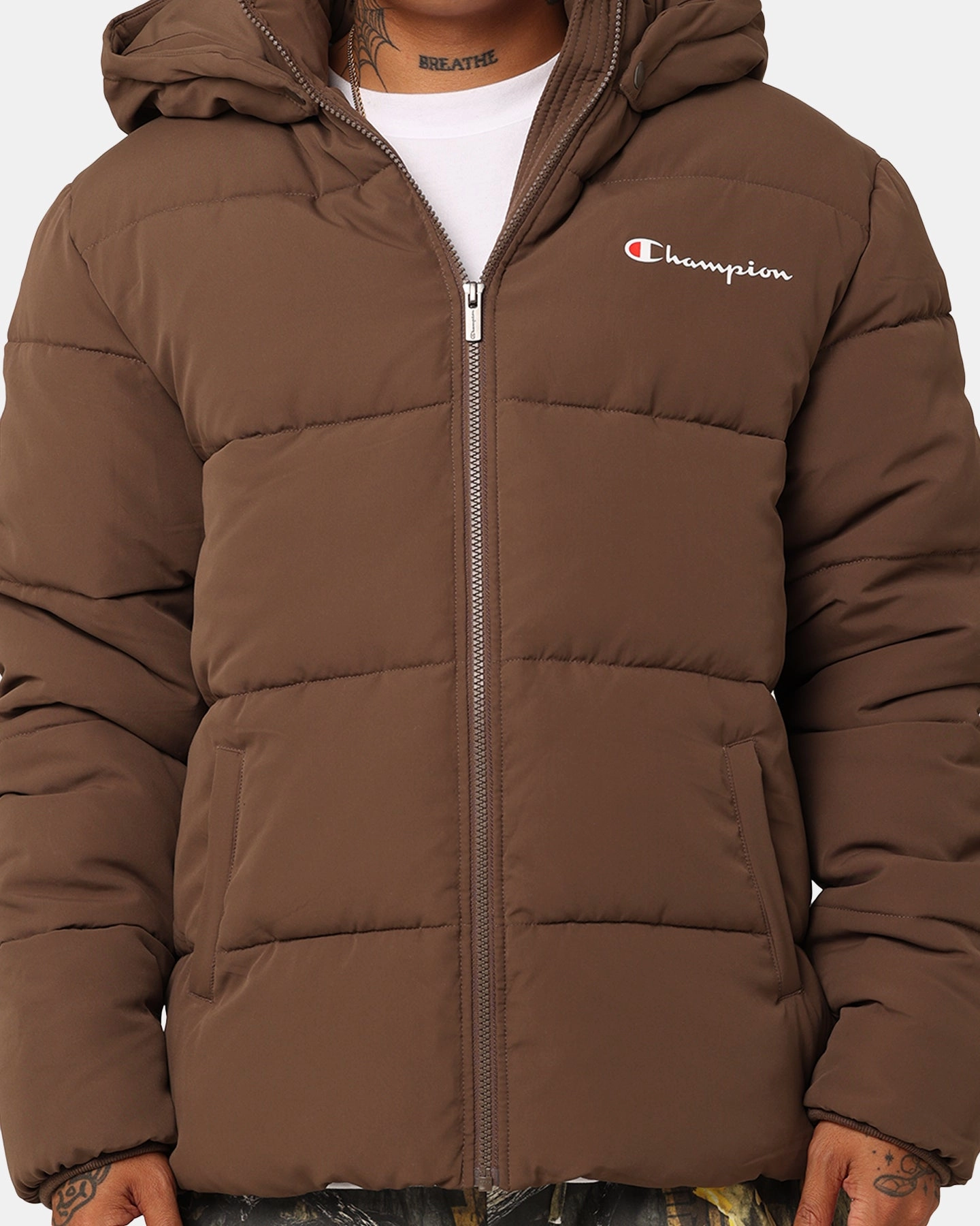 Champion Rochester Puffer Jacket Espresso Martini Algorithm Breathable mesh lining