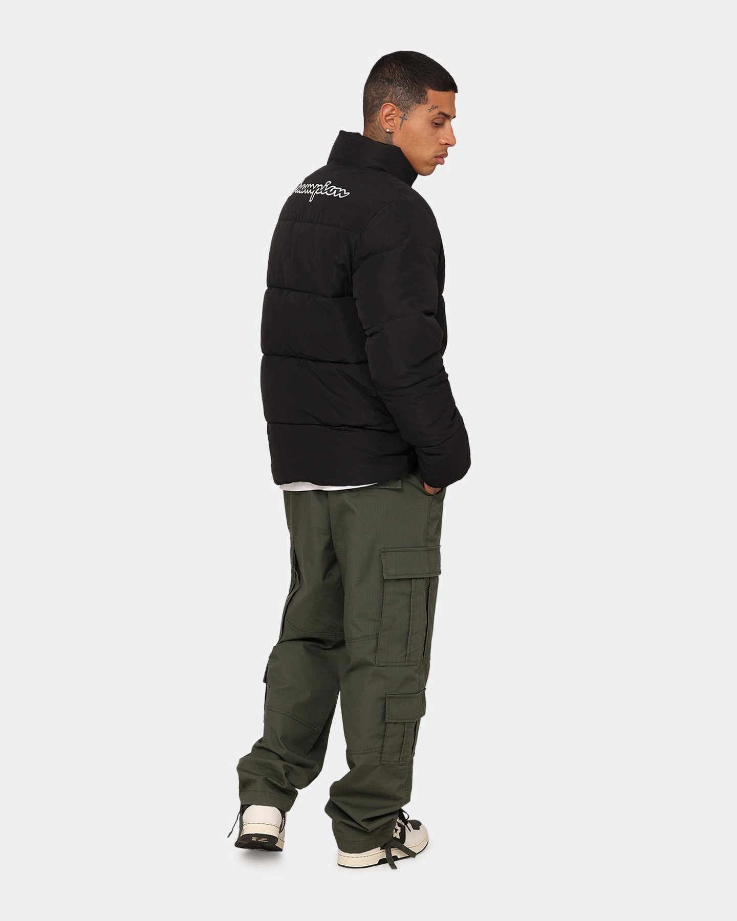 Imagine Champion Rochester Tape Puffer Jacket Black