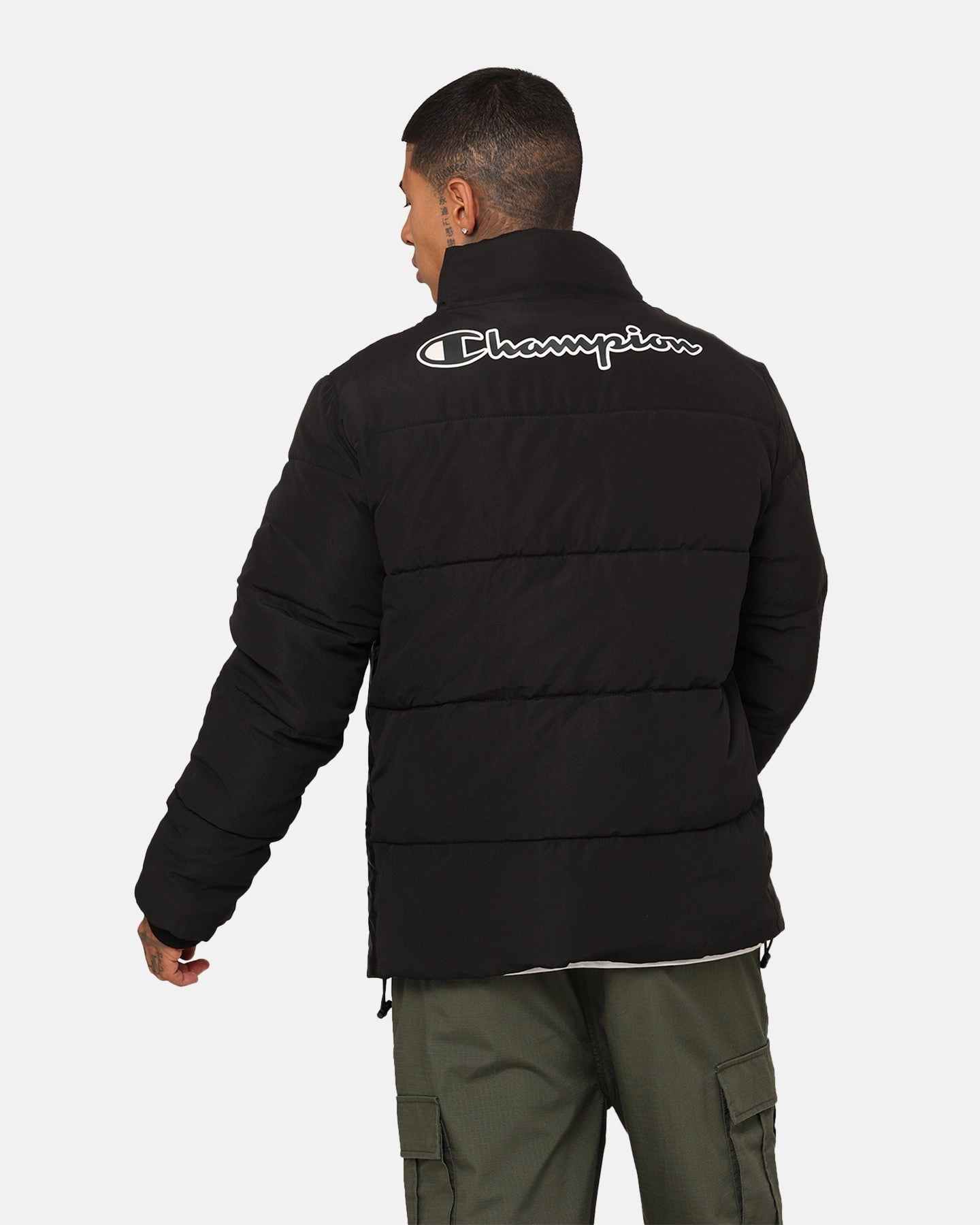 Eco Friendly Material picnic - goers Champion Rochester Tape Puffer Jacket Black