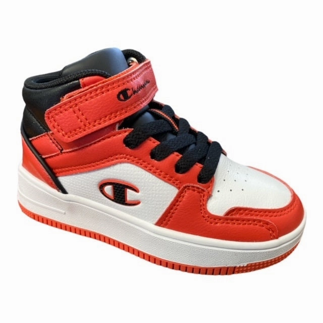 Flexible Groove System Champion scarpa sneakers da ragazzo Rebound 2.0 Mid S32262 WW006 WHT bianco-arancio-nero
