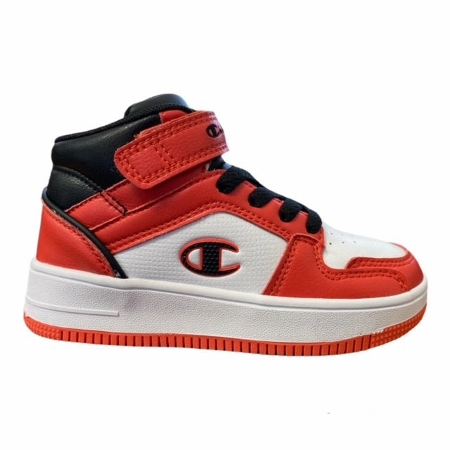 button - trimmed - design shoes 3D Heel Lock Technology Champion scarpa sneakers da ragazzo Rebound 2.0 Mid S32262 WW006 WHT bianco-arancio-nero