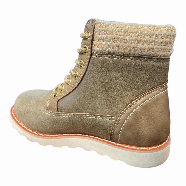 Champion scarponcino da ragazza Upsate G ps S30741-F16-5186 marroncino logo - beaded shoes heel - strike shoes