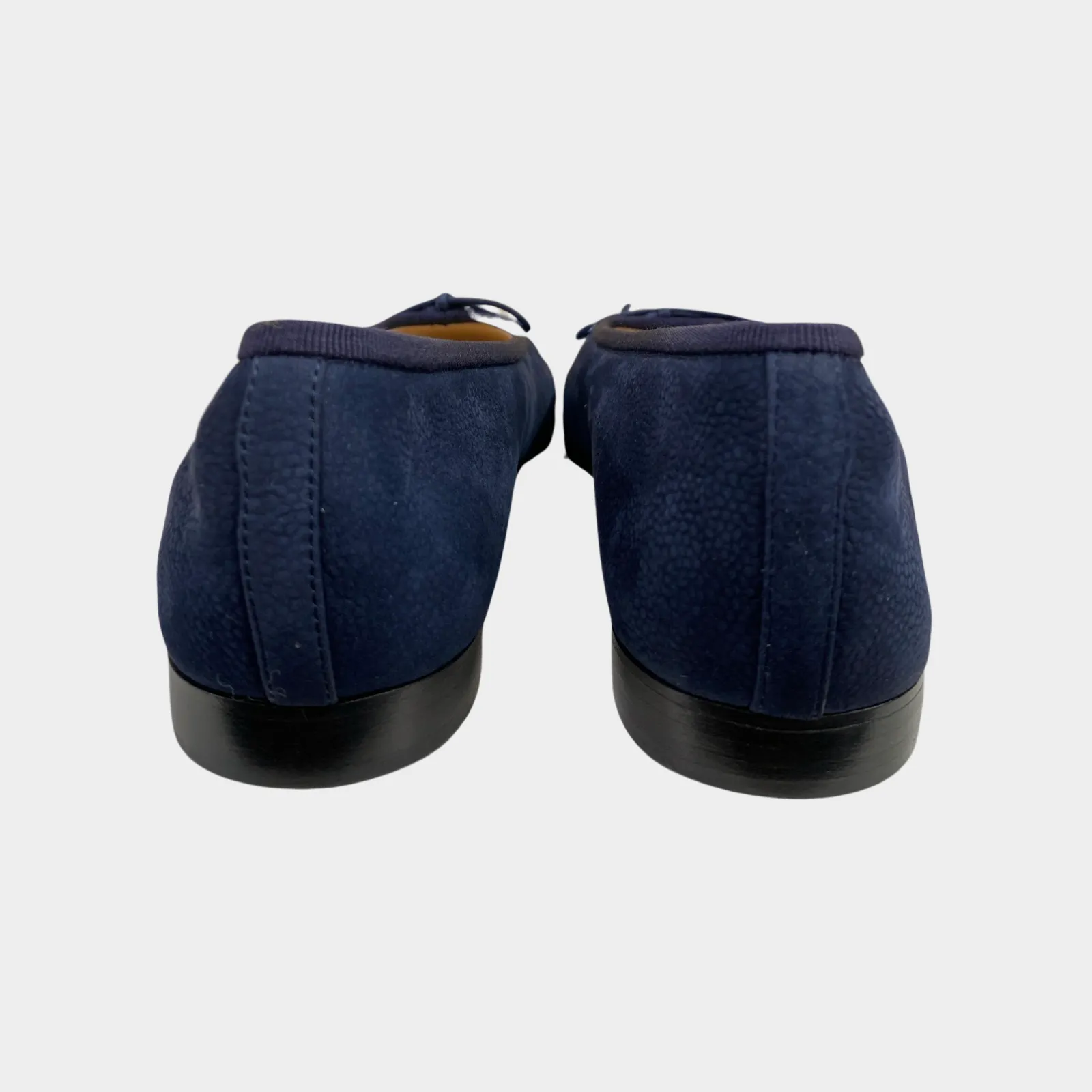 Chanel women's blue suede ballet flats
