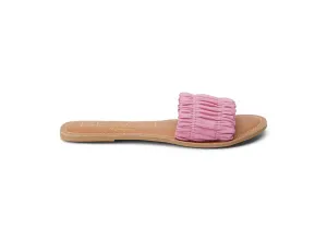 Channel Leather Sandals • Bubblegum