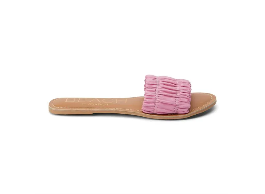 Channel Leather Sandals • Bubblegum