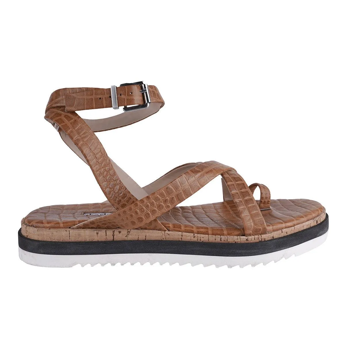 Charles By Charles David Chance Flat Sandals Leather Brown Colour For Women