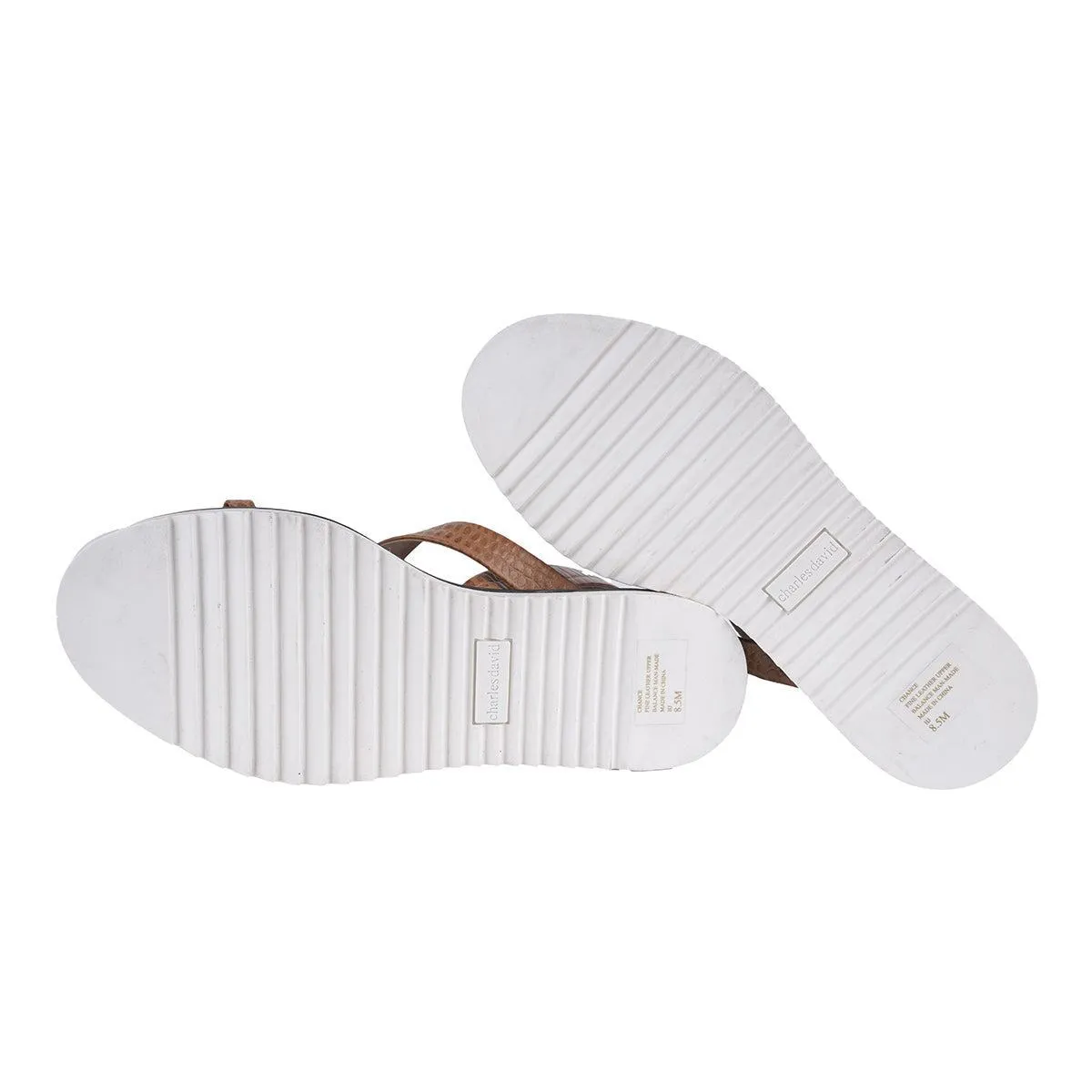 Charles By Charles David Chance Flat Sandals Leather Brown Colour For Women