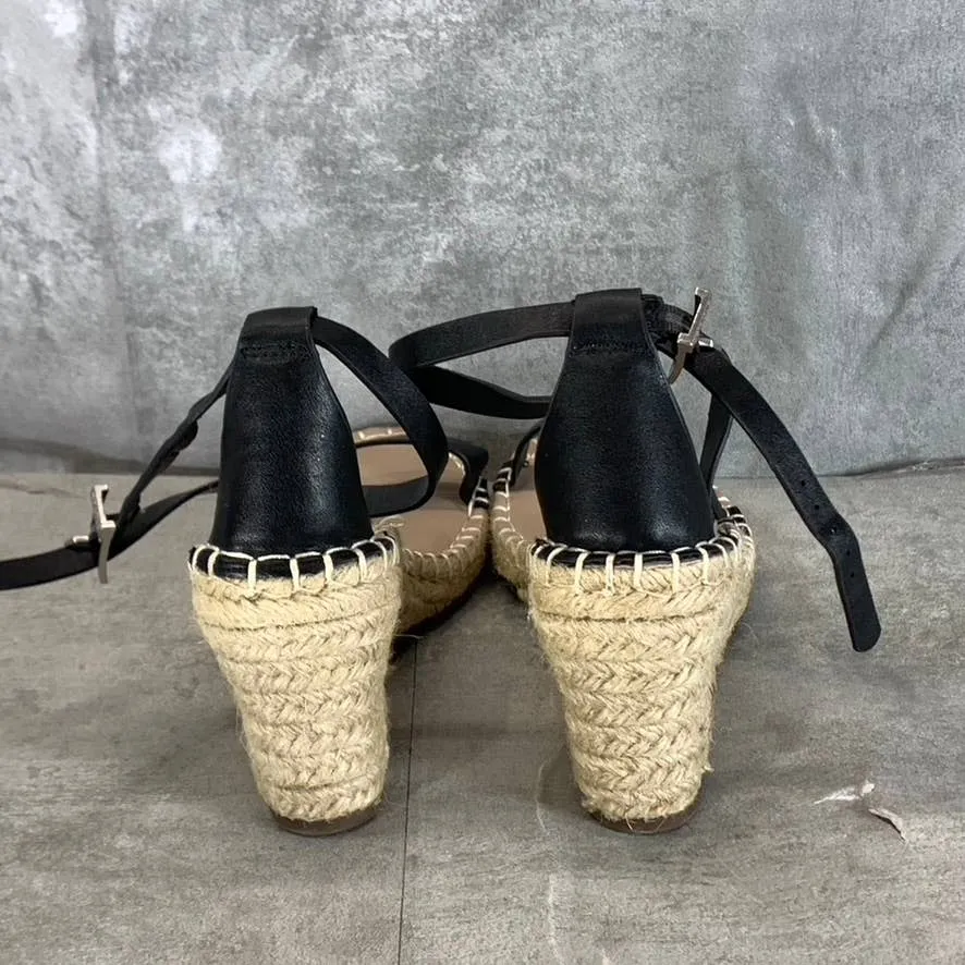CHARLES BY CHARLES DAVID Women's Black Nola Wedge Espadrille Sandals SZ 7.5