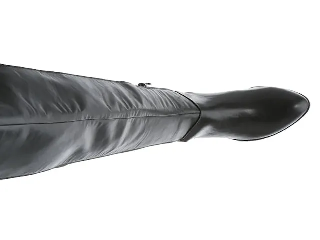 Charles David Reason Black Vegan Leather 50/50 Fitted Over The knee Riding Boots