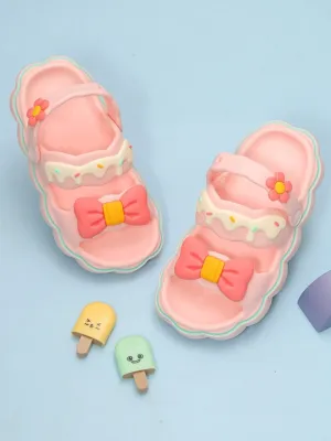 Charming Pink Bow Delight Sandals For Girls