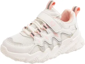 Children All Season Sports for Boys and Girls Thick Soles Non Slip Hook Loop Mesh Breathable Little Kid Girl Shoes