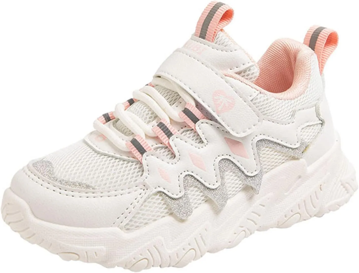 Children All Season Sports for Boys and Girls Thick Soles Non Slip Hook Loop Mesh Breathable Little Kid Girl Shoes