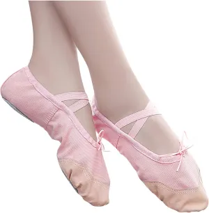 Children Casual Shoes Dance Sole Canvas Elastic Band Girls Split Flats Shoes Gymnastics Ballet Shoes Baby Shoes