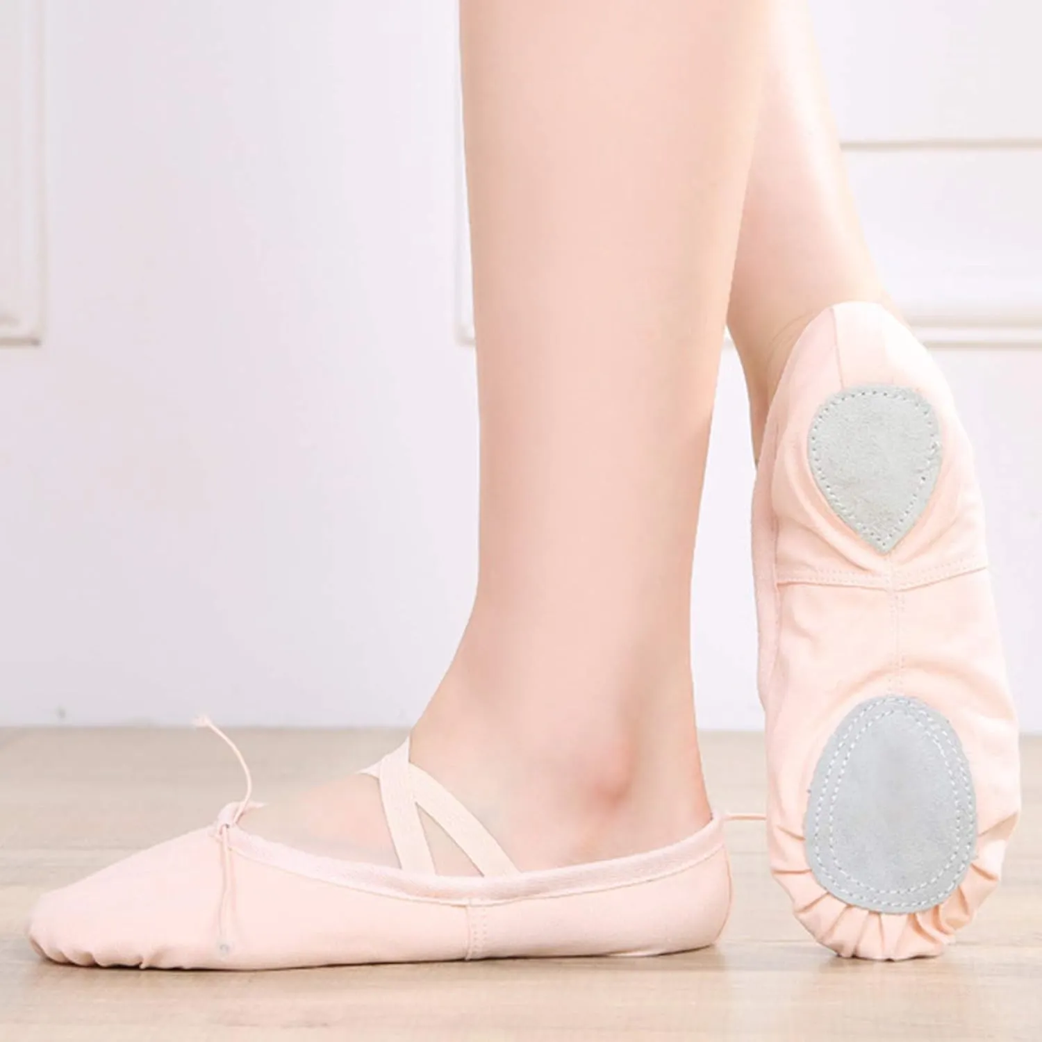 Children Casual Shoes Dance Sole Canvas Elastic Band Girls Split Flats Shoes Gymnastics Ballet Shoes Baby Shoes