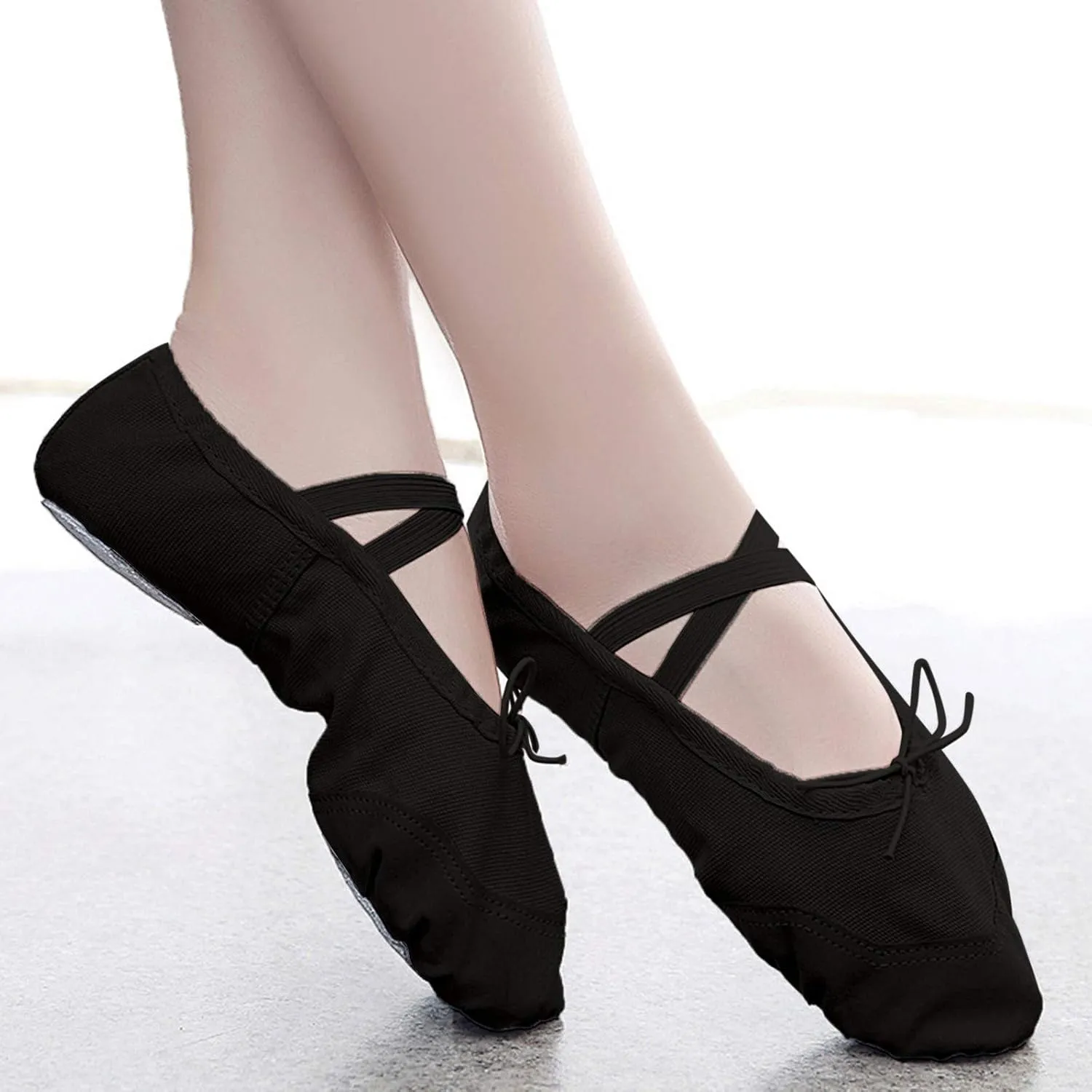 Children Casual Shoes Dance Sole Canvas Elastic Band Girls Split Flats Shoes Gymnastics Ballet Shoes Baby Shoes