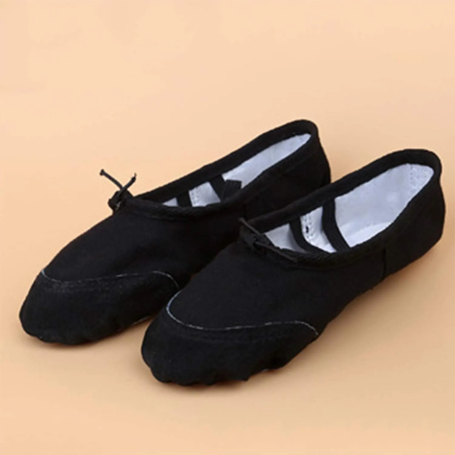 Children Casual Shoes Dance Sole Canvas Elastic Band Girls Split Flats Shoes Gymnastics Ballet Shoes Baby Shoes