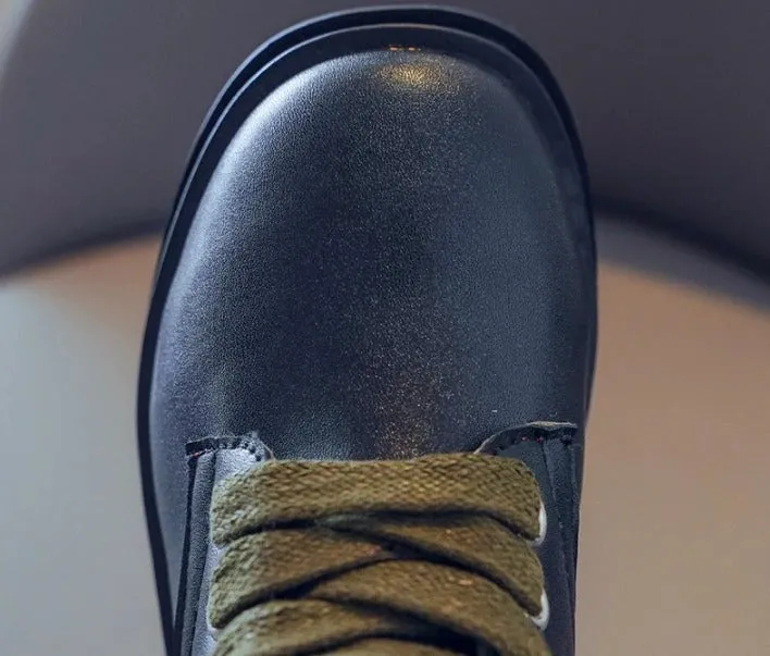 Children's British Style Non-Slip Leather Boots