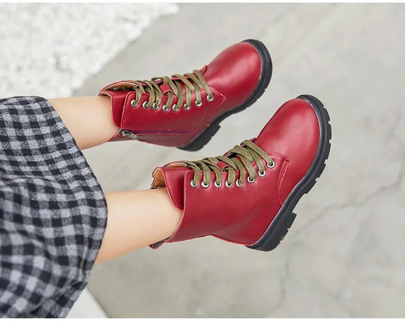 Children's British Style Non-Slip Leather Boots