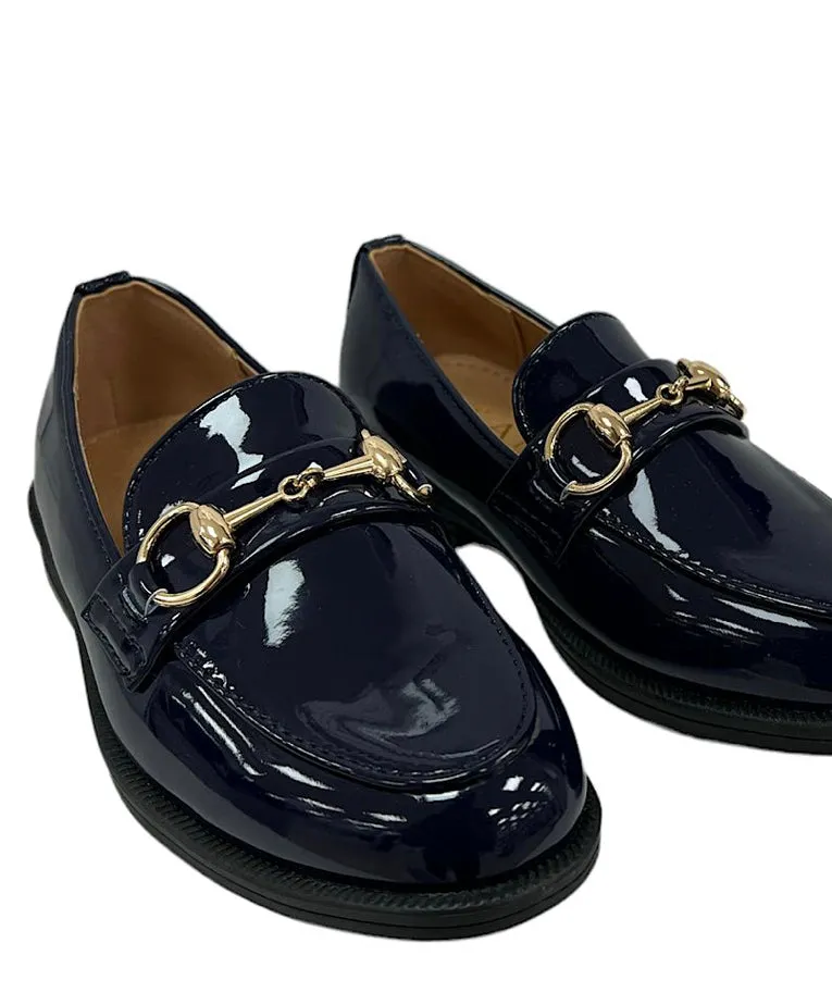 Childrens Navy snaffle Patient Snaffle Loafer