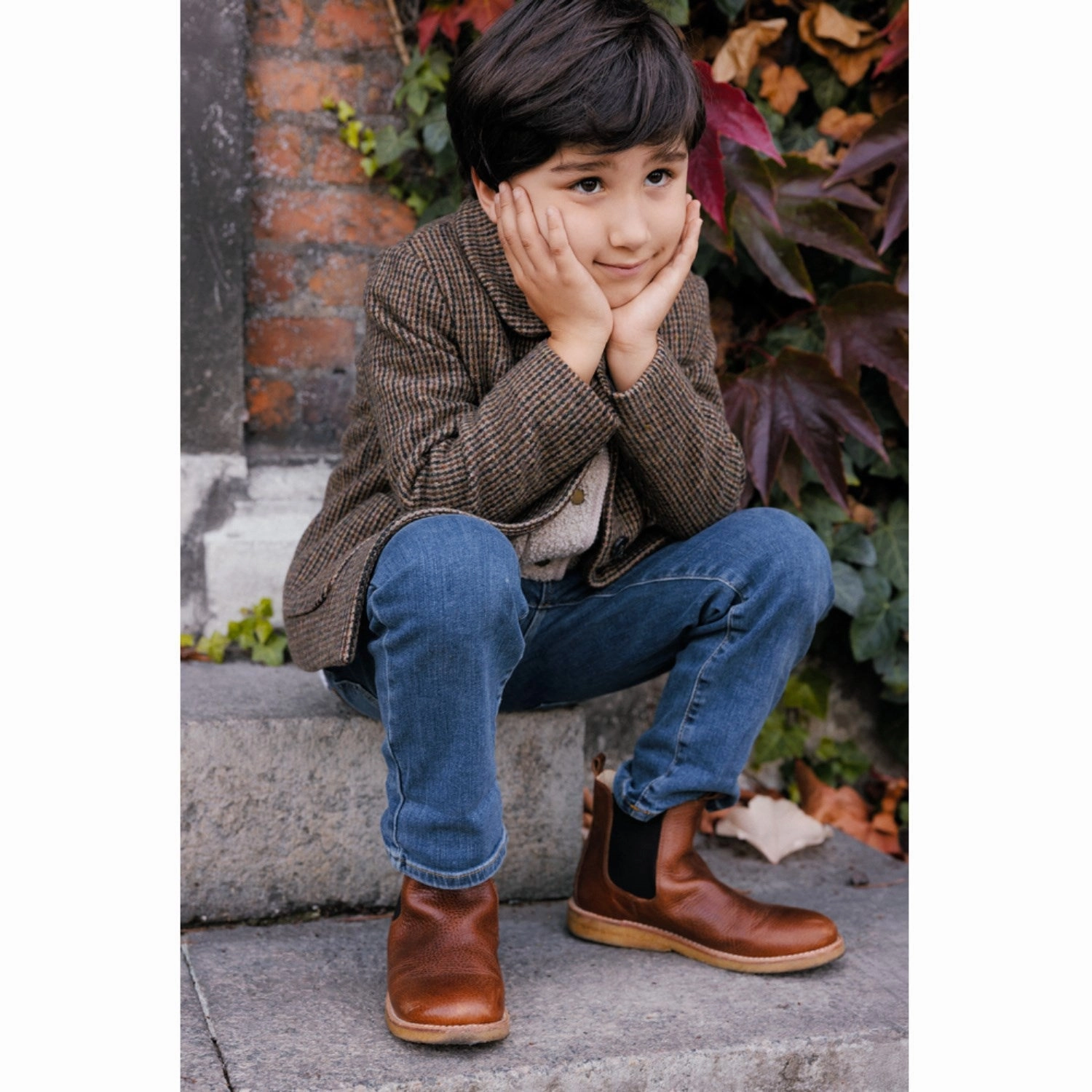 MarMar Wool Check Earthy Check Oval Jacket All Season Performance Weave
