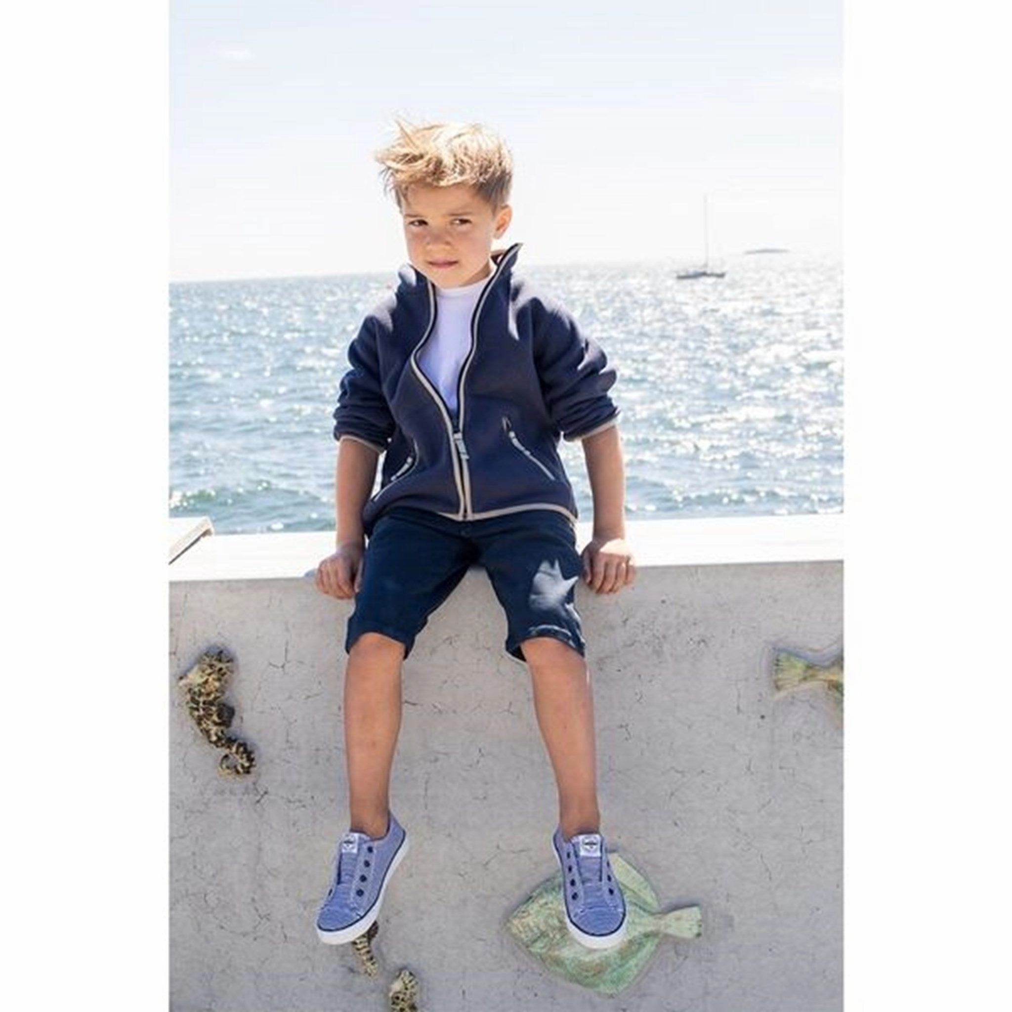 All Seasons Windbreaker Style Ver de Terre Doubleface Fleece Jakke Navy/Mocca