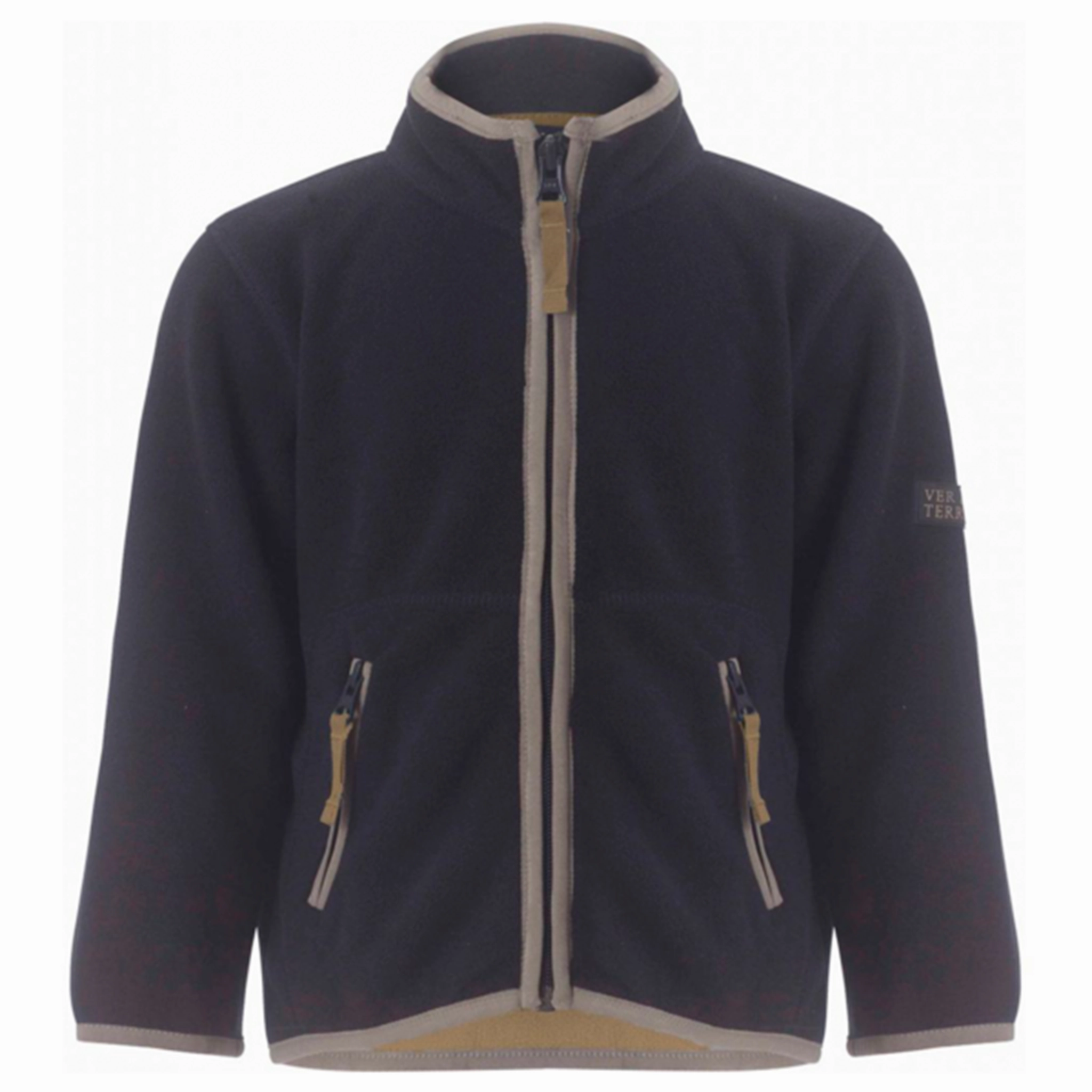 Ver de Terre Doubleface Fleece Jakke Navy/Mocca Laser Cut Vents
