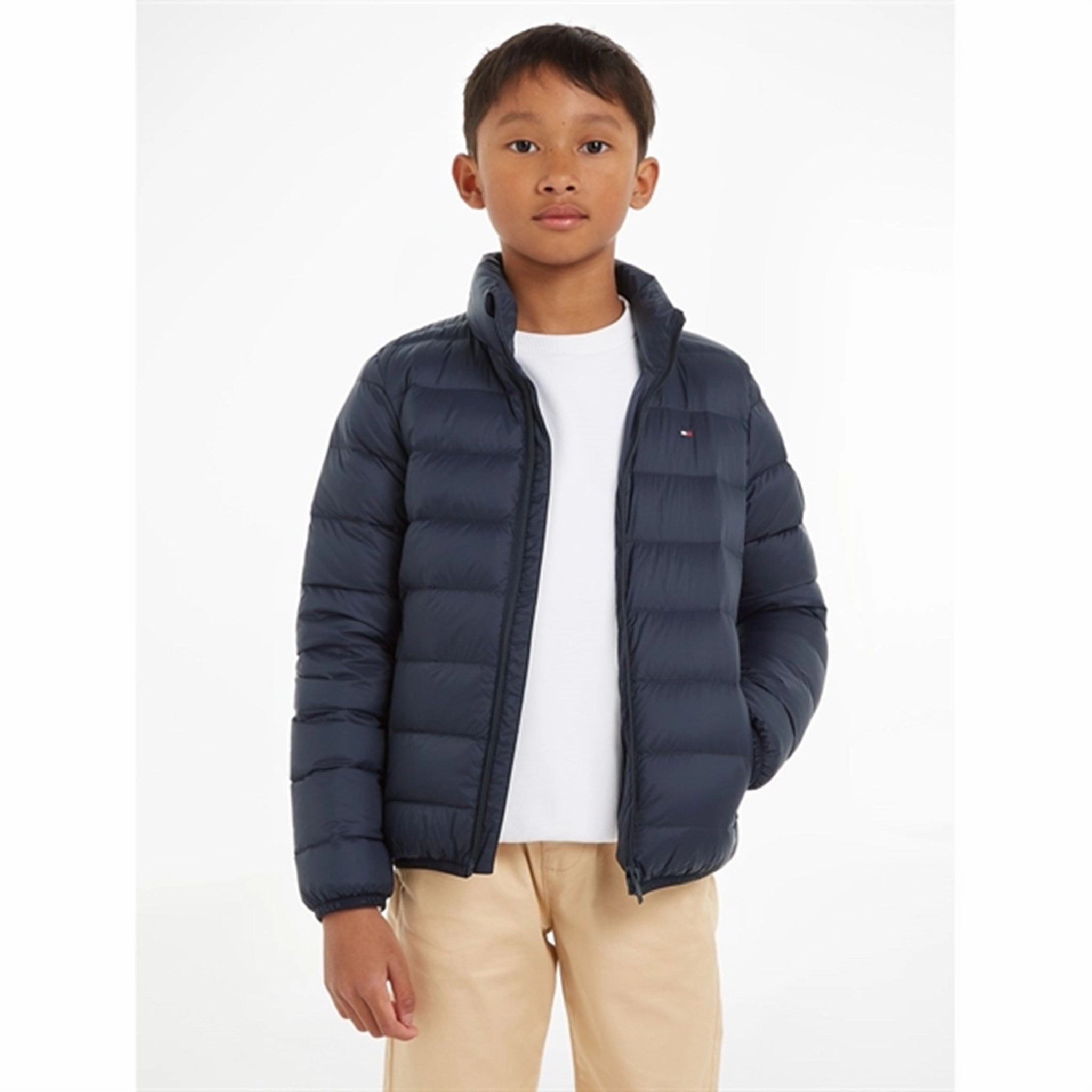 Mesh Ventilation Panels Tommy Hilfiger U Essential Light Down Jacket Desert Sky