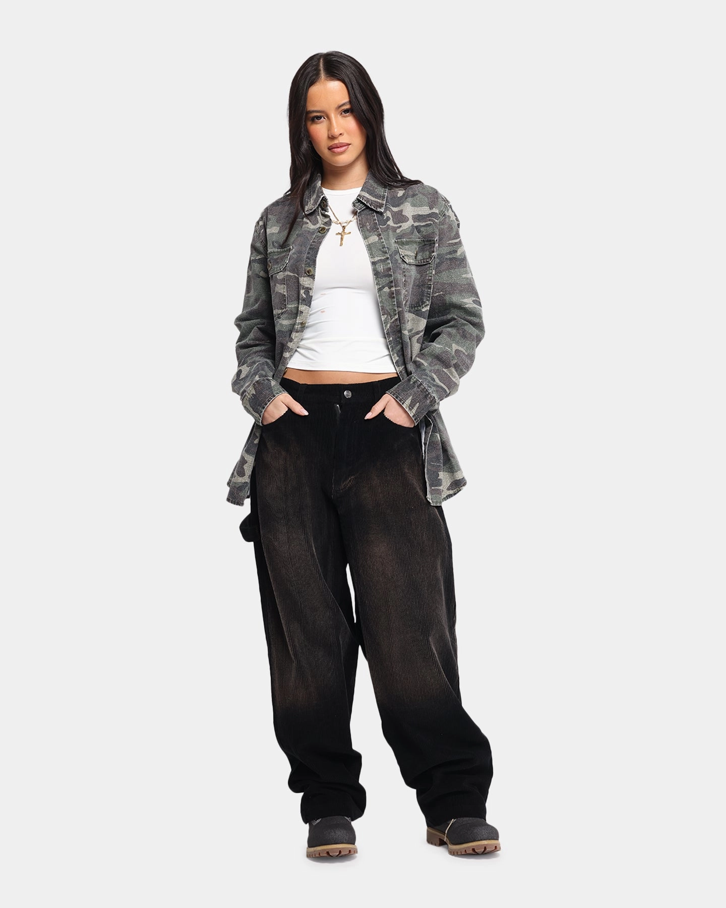 XXIII Corduroy Wash Pants Black Urban Flex Light Design