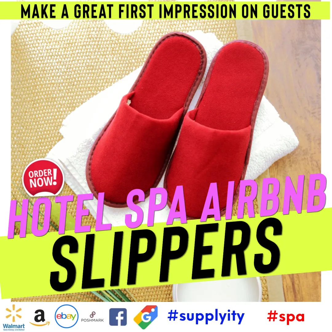 Chochili Color Mix 5 Pairs Fabric Packed Terry Cotton Disposable Hotel Slippers for Airbnb Spa Wedding Guests White Blue Green Black Red