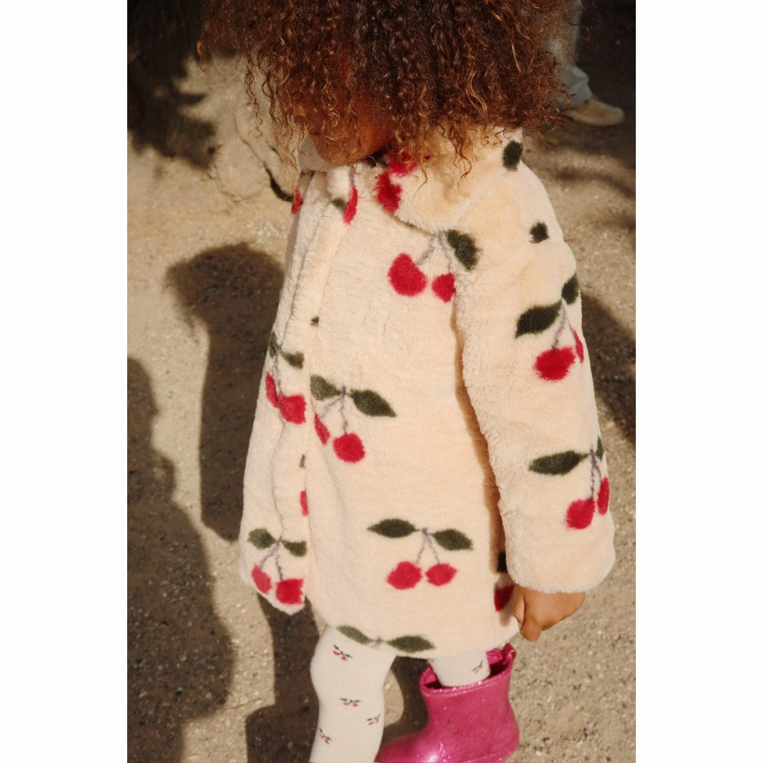 Adjustable drawstring Konges Sl?jd Ma Grande Cerise Fuzzie Coat Grs