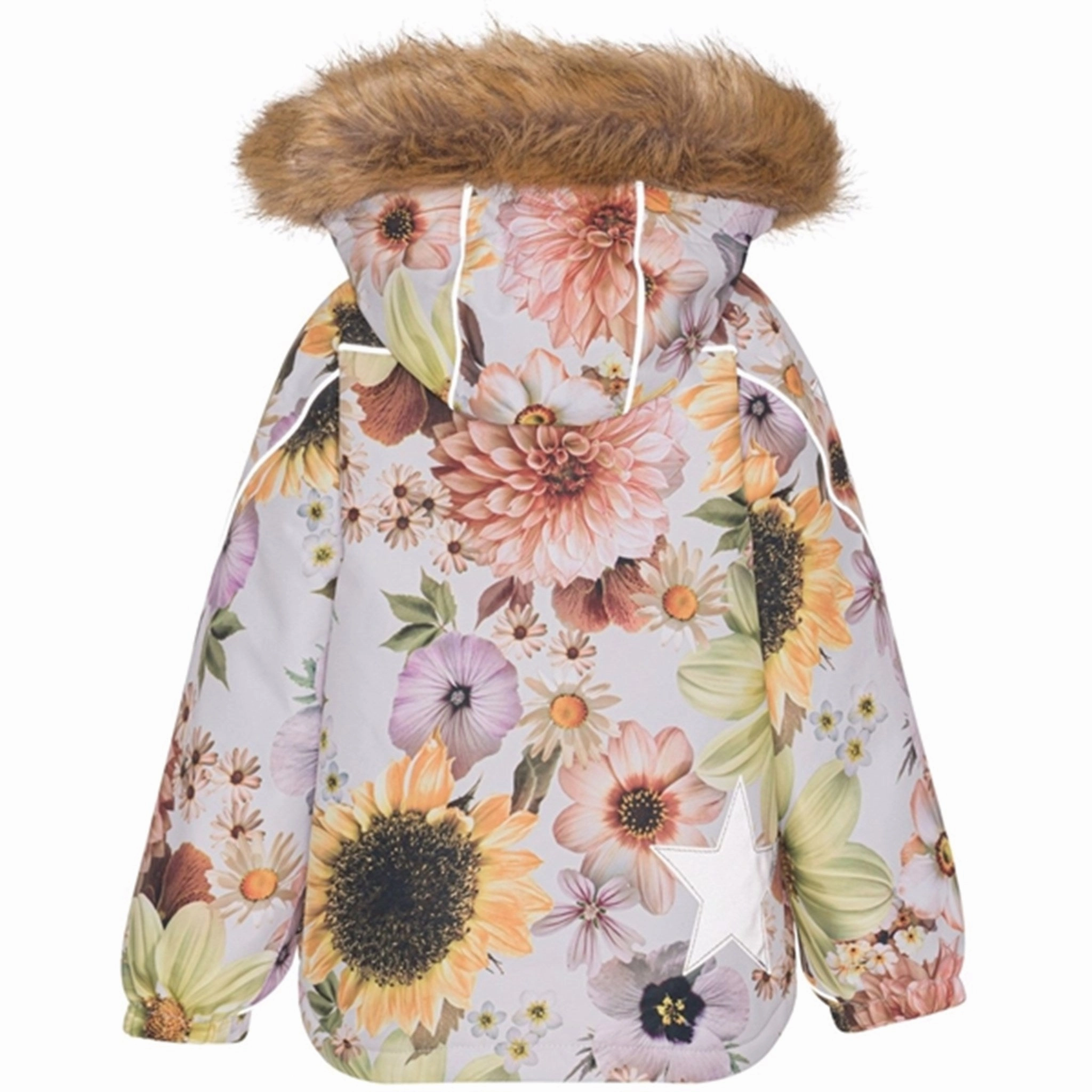Molo Retro Flowers Hopla Fur Jacket Water Resistant