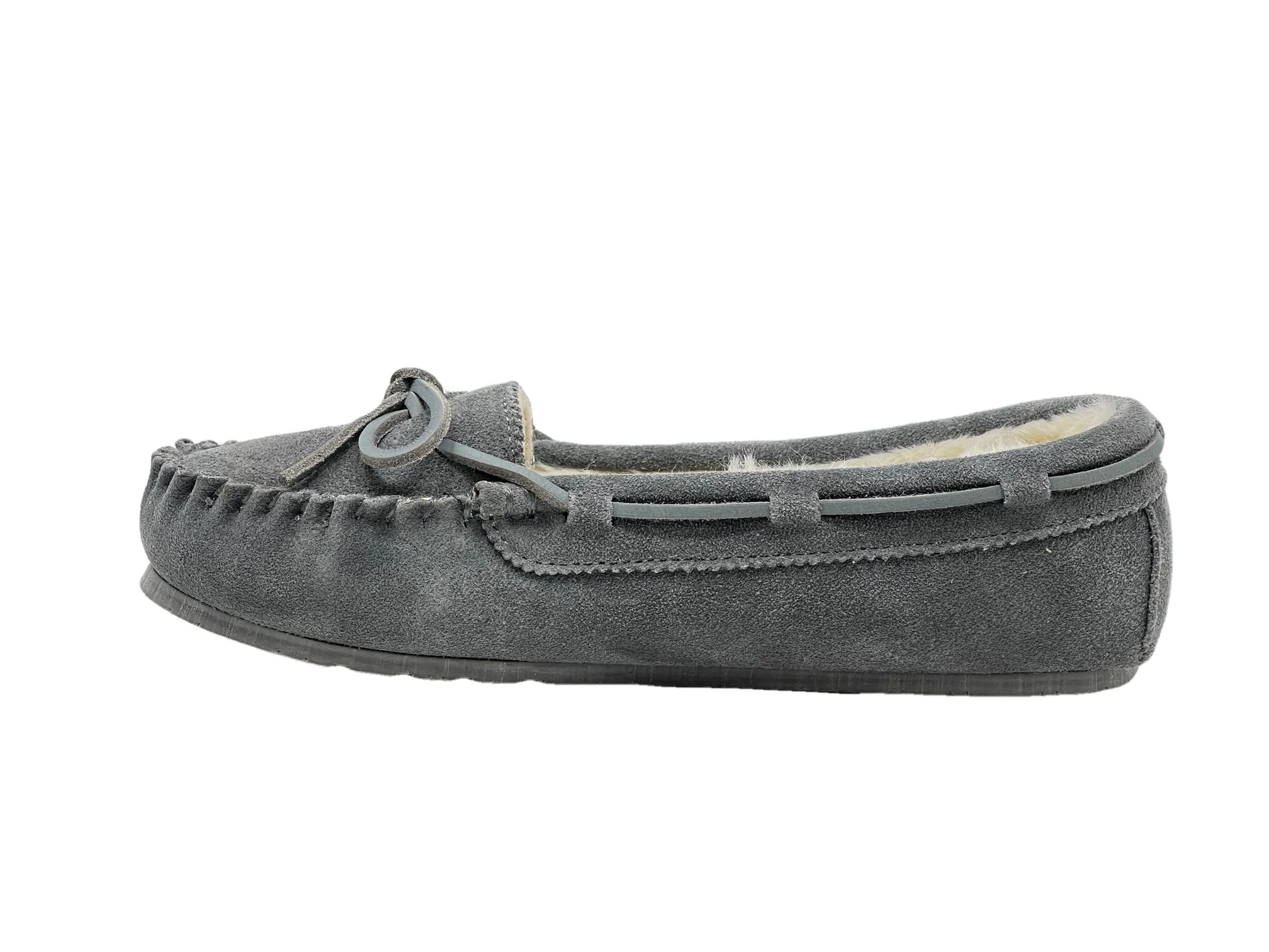 CLARKS Holly Indoor Outdoor Faux Fur Slippers Grey Crme (8, Grey Creme)