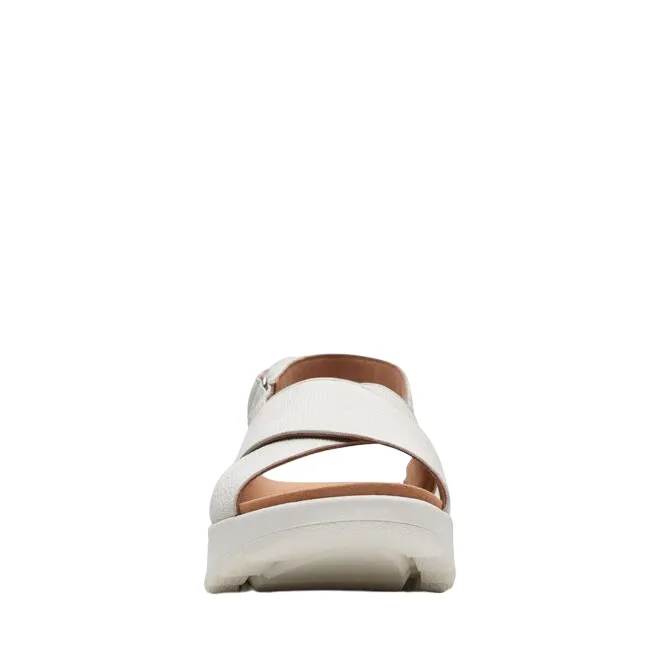 Clarks sandalo da donna Dash Lite Wish 171949 4 bianco sporco Wraparound Design
