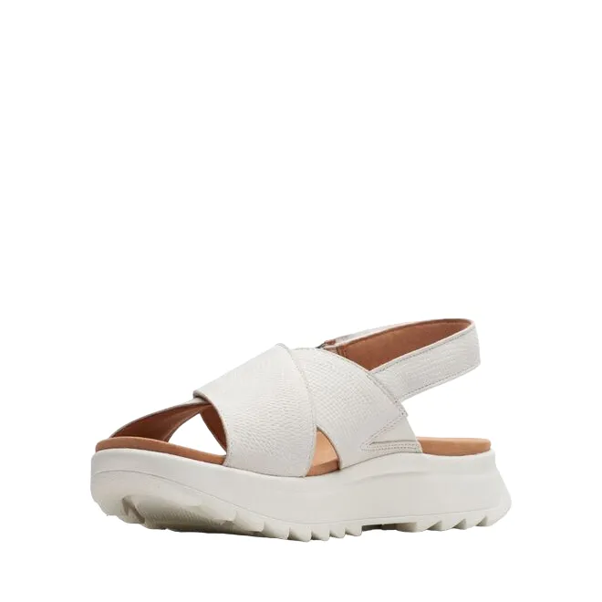 Clarks sandalo da donna Dash Lite Wish 171949 4 bianco sporco Travel Shoes Comfort Bare Feel