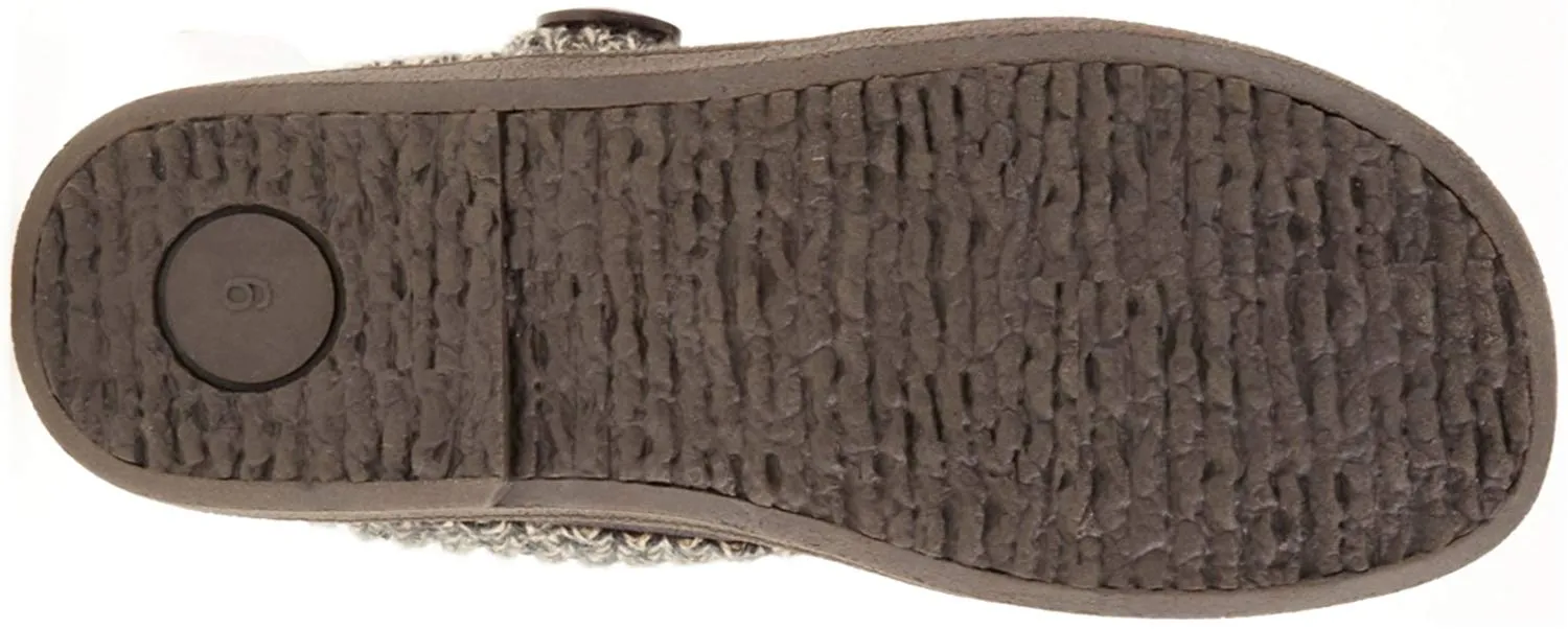 Clarks Women's Knit Scuff Leather Slipper Mules Sweater Cuff Clog (9, Grey)