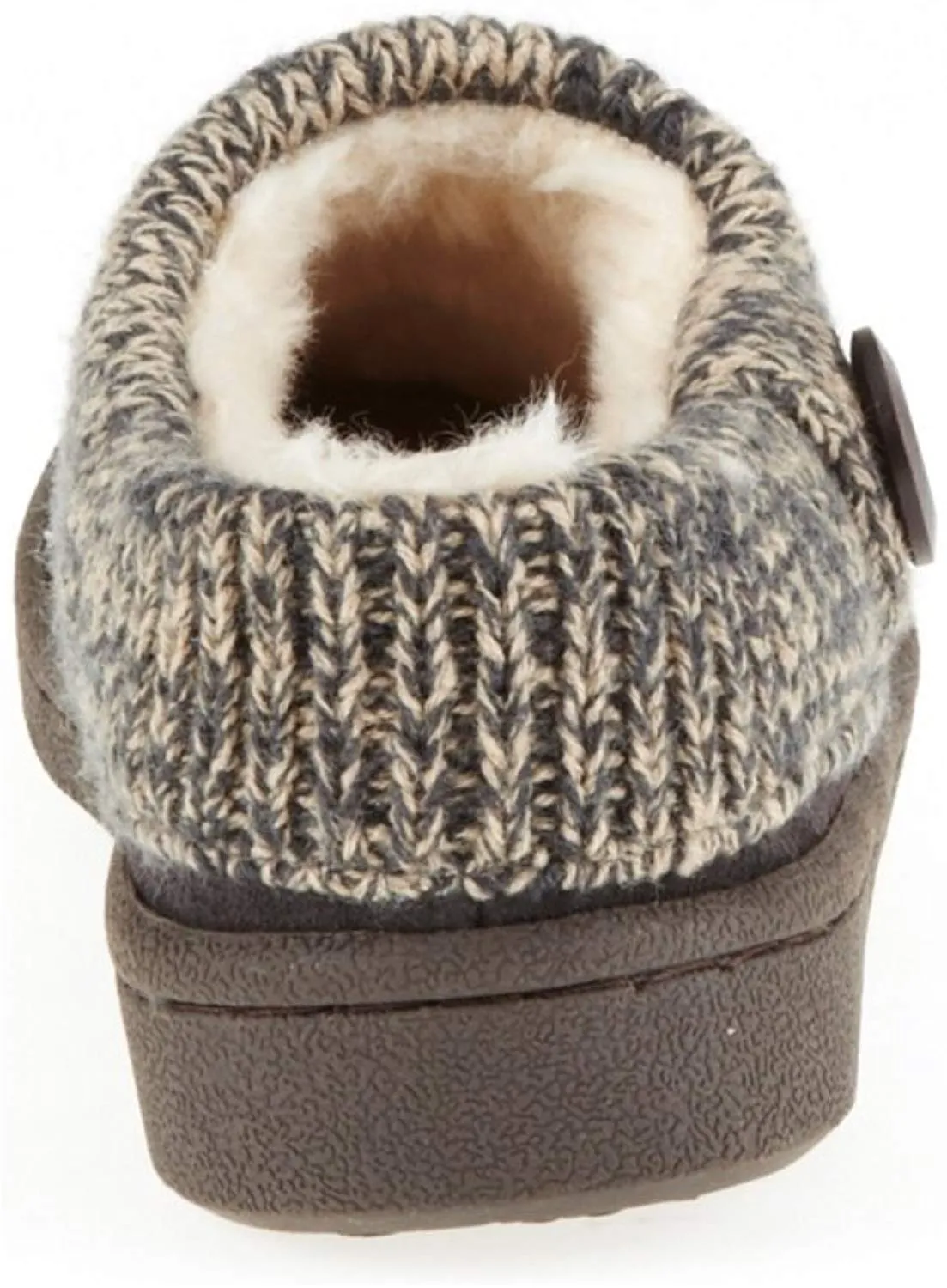Clarks Women's Knit Scuff Leather Slipper Mules Sweater Cuff Clog (9, Grey)