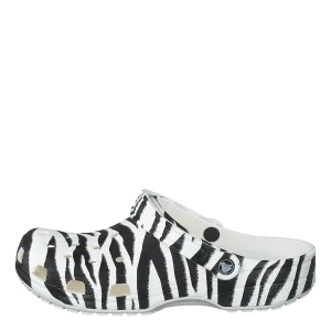 Classic Animal Print Clog White/zebra Print