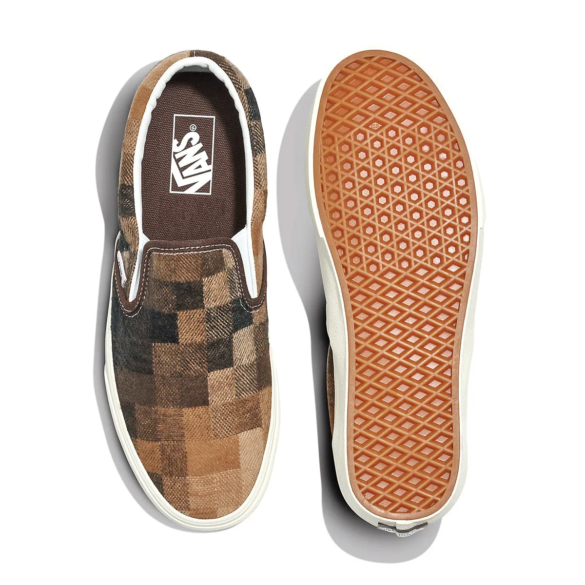Classic Slip On 'Sweater Check Brown' Cinema look