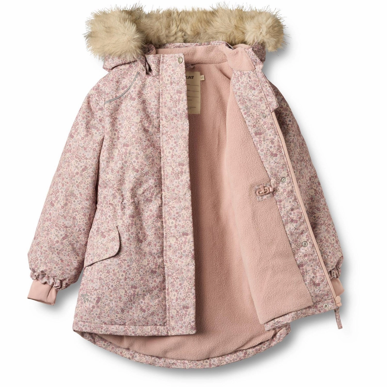 Wheat Rose Dust Flowers Jacket Mathilde EasyClean Coating Stretch Material