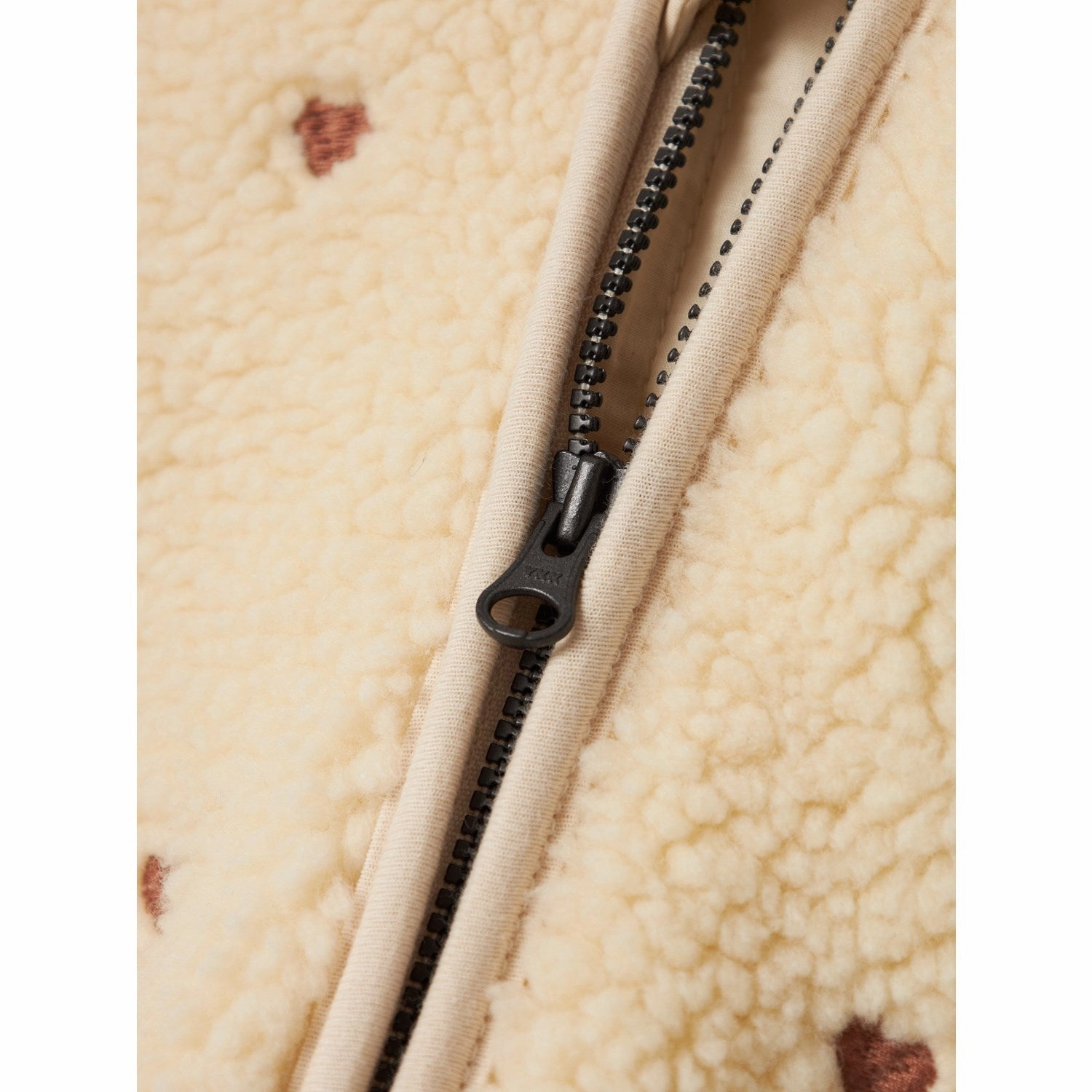 Lil'Atelier Sandshell Nalo Loose Sherpa Jacket Convertible Features