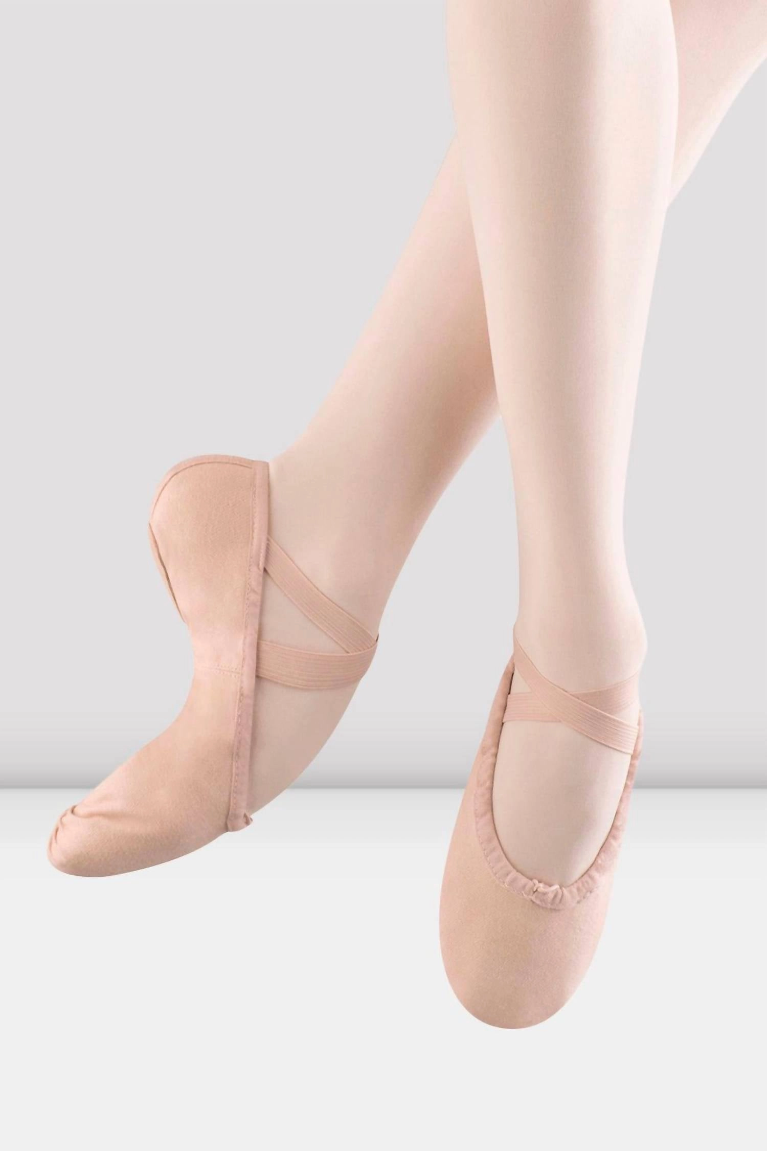 Microperforated Upper Padded Edge Kids' Pump Canvas Ballet Shoes In Pink Canvas