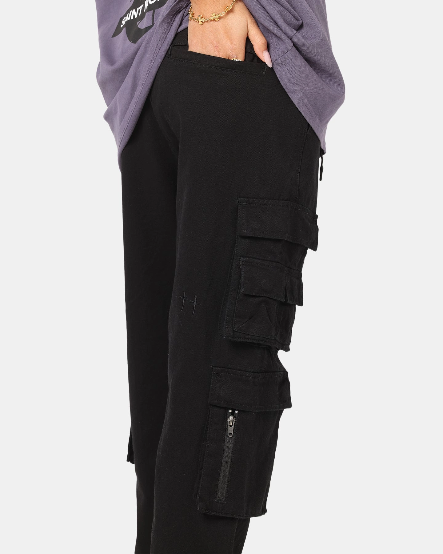 Chill Fit Saint Morta Modern Utility Cargo Pants Washed Black