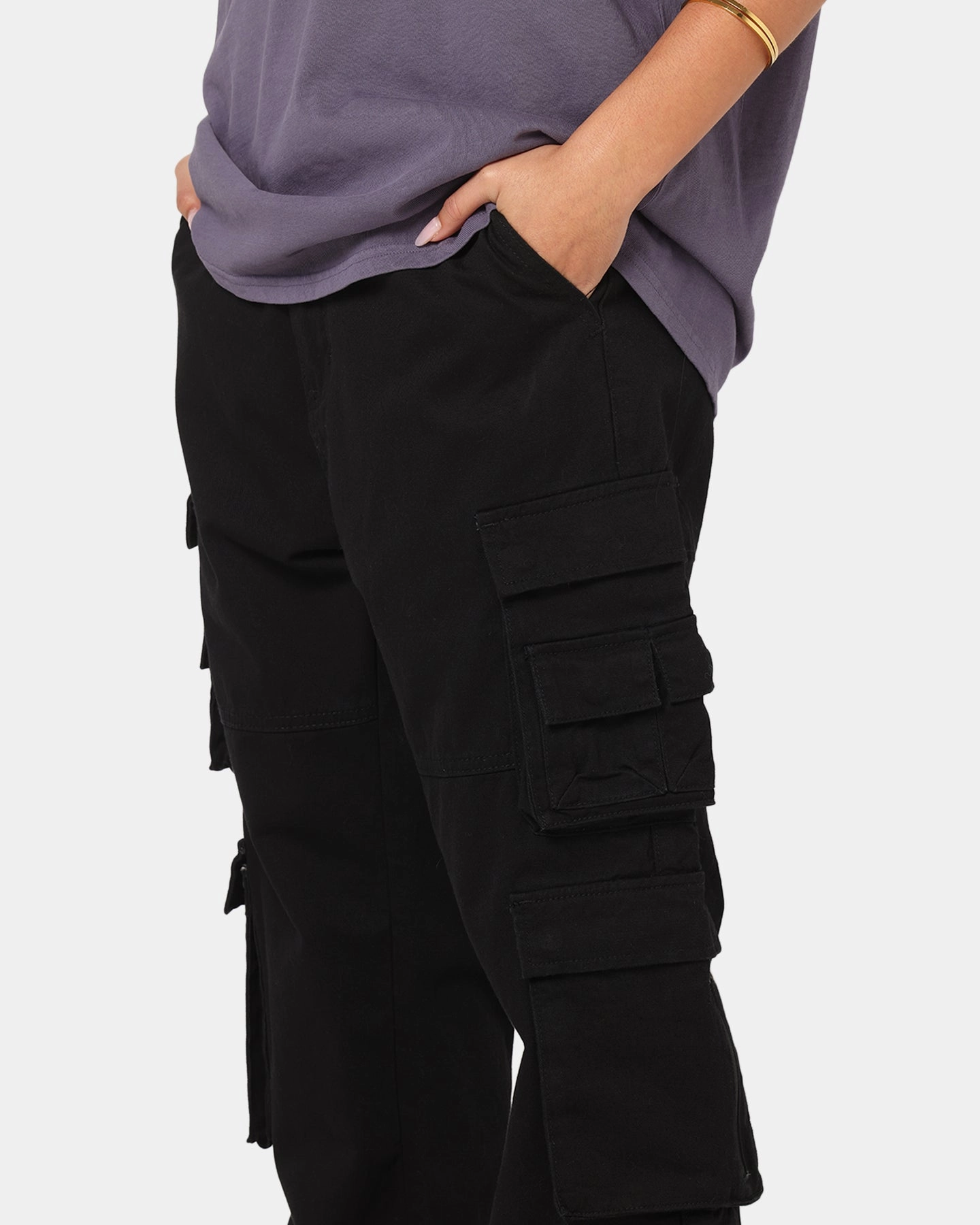 Saint Morta Modern Utility Cargo Pants Washed Black Slip Resistant